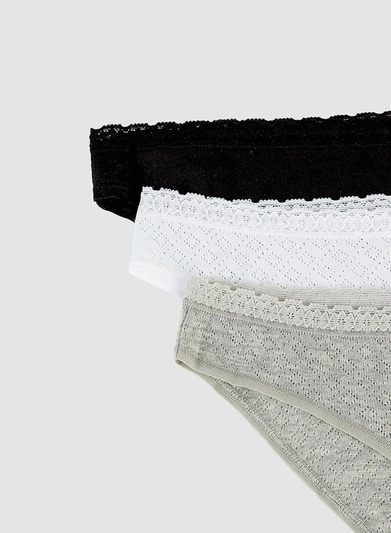 Penti Black Penti Multicolour Soft Poinel Basic 3in1 Slip Briefs for Women | Best Price UAE